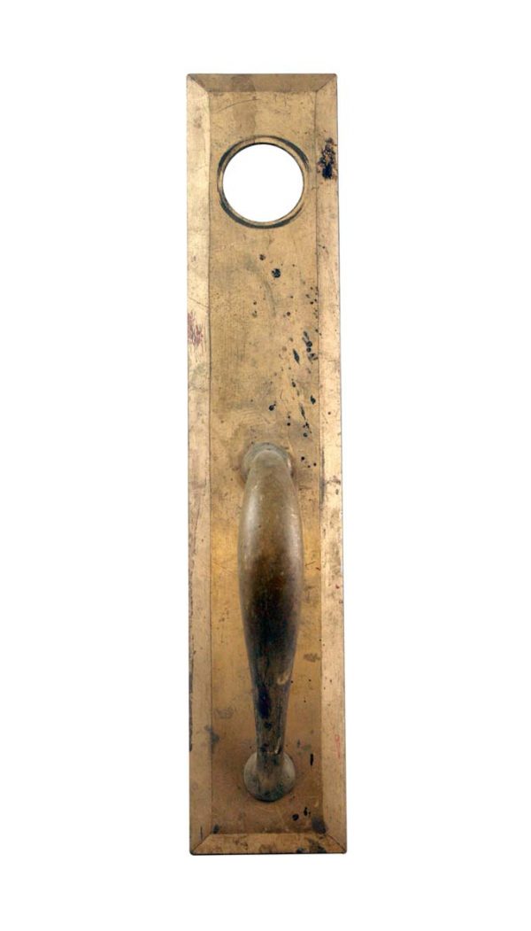 Door Pulls - Vintage 14.875 in. Brass Commercial Door Pull with Lock Insert