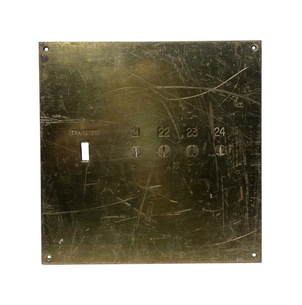 Elevator Hardware - 1970s Brass Elevator Panel Plate