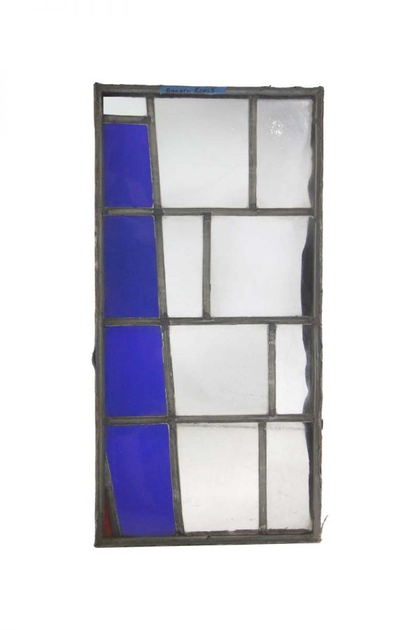 Exclusive Glass - Robert Sowers Mid Century JFK Blue & White Stained Glass Window