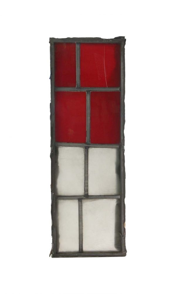 Exclusive Glass - Robert Sowers Mid Century JFK Red & White Stained Glass Window