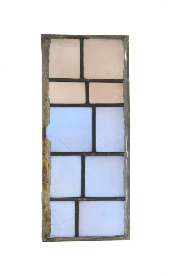 Exclusive Glass - Robert Sowers Mid Century JFK White & Blue Stained Glass Window