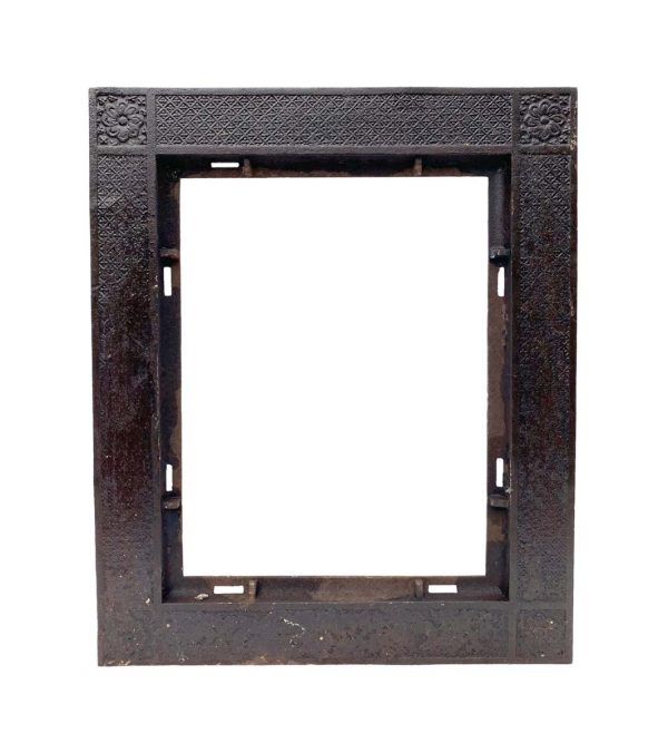 Frames - 1890s Victorian Floral Cast Iron Picture Mirror Frame 21 x 18
