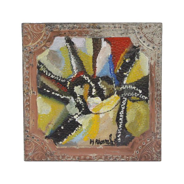 Hand Painted Panels - Abstract Colorful Mladen Novak Hammered Tin Panel