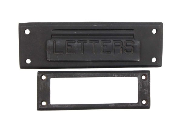 Mail Hardware - Modern 7.875 in. Black Brass Letters Mail Slot