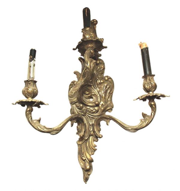 Sconces & Wall Lighting - Antique French 3 Arm Bronze Wall Sconce