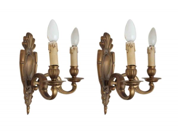 Sconces & Wall Lighting - Pair of French Bronze Wall Sconces