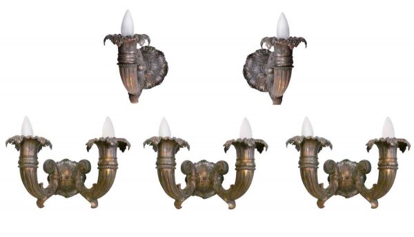 Sconces & Wall Lighting - Set of Seven French Bronze Wall Sconces
