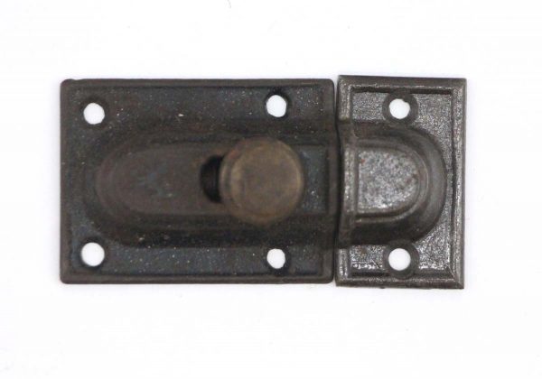 Cabinet & Furniture Latches - Antique Cast Iron Classic 2.5 in. Cabinet Latch with Brass Button