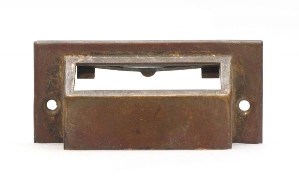 Cabinet & Furniture Pulls - Vintage 3.875 in. Classic Pressed Brass Bin Drawer Pull with Slot