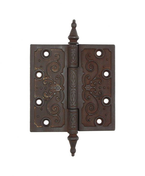 Door Hinges - Antique Cast Iron Victorian 4.5 x 4.5 Butt Door Hinge