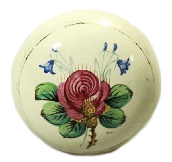 Door Knobs - Antique Hand Painted Porcelain Floral Door Knob