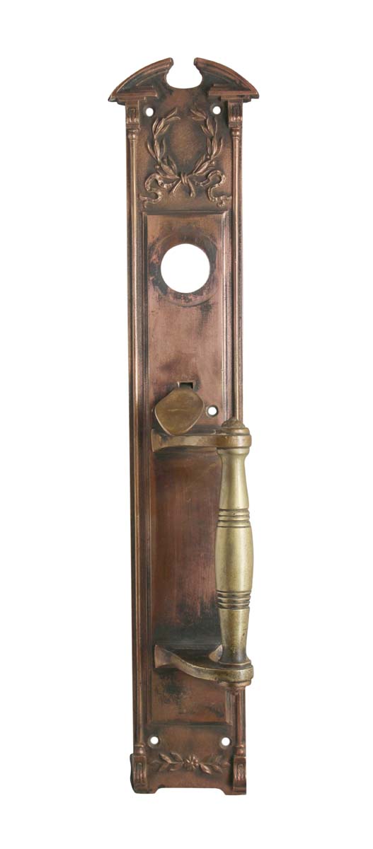 Door Pulls - Antique 18 in. Copper Plated Federal Bronze Entry Door Pull