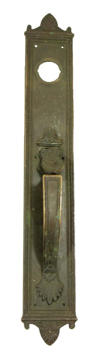 Door Pulls - Antique 18 in. Reading Lepanto Greek Beaded Bronze Door Pull