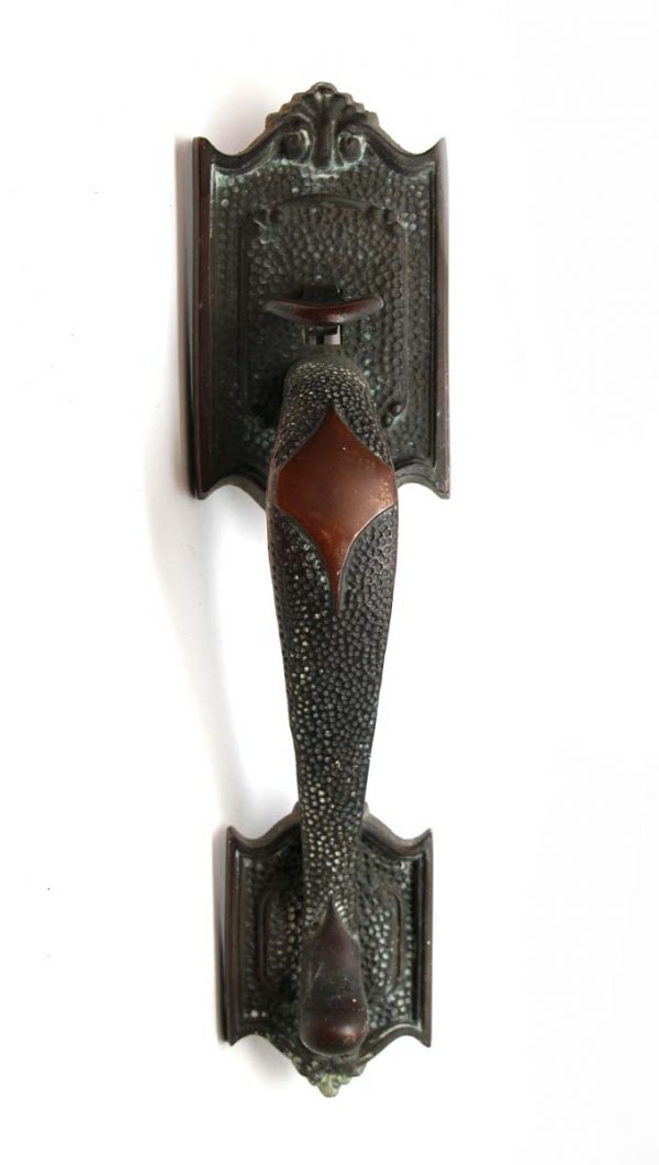 Door Pulls - Antique Bronze 10.5 in. Arts & Crafts Door Pull with Thumb Latch