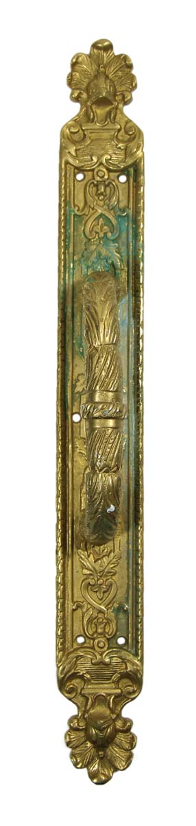 Door Pulls - Antique French 18.375 in. Gold Brass Door Pull