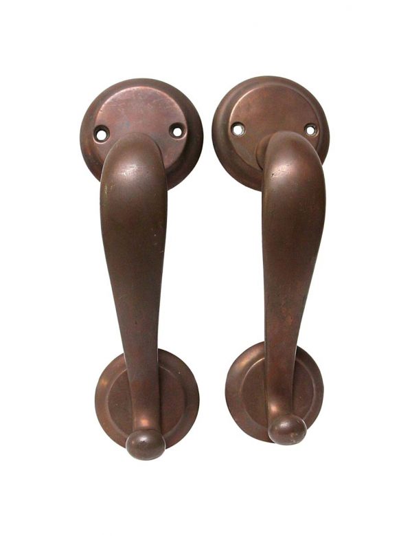 Door Pulls - Pair of Antique 9.5 in. Classic Bronze Door Handle Pulls