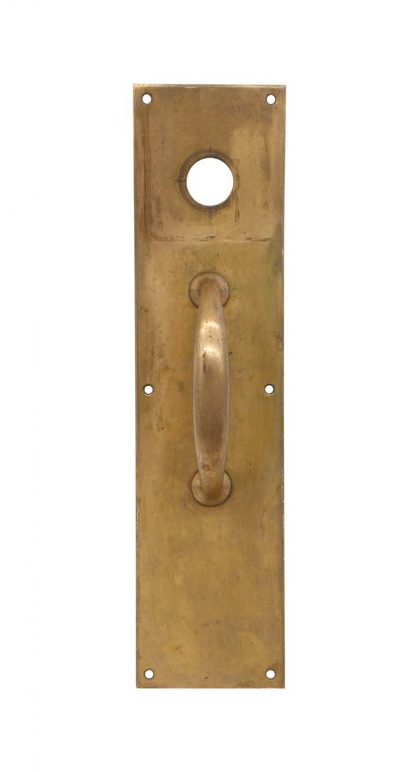Door Pulls - Vintage Commercial 16 in. Brass Door Pull with Lock Insert