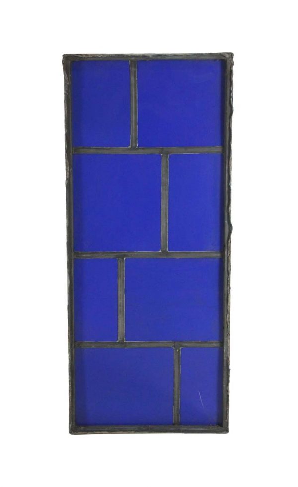Exclusive Glass - Reclaimed Robert Sowers Mid Century JFK Blue Stained Glass Window