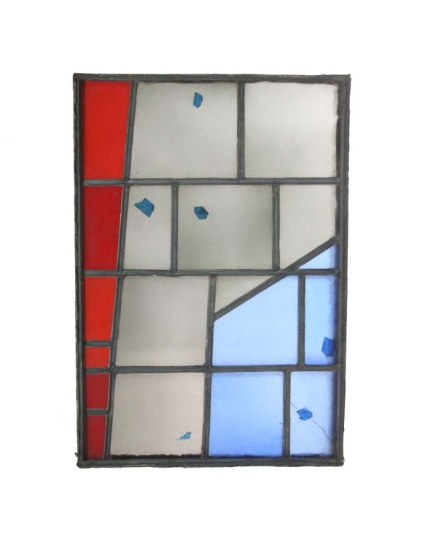 Exclusive Glass - Robert Sowers Clear Blue & Red JFK Stained Glass Window