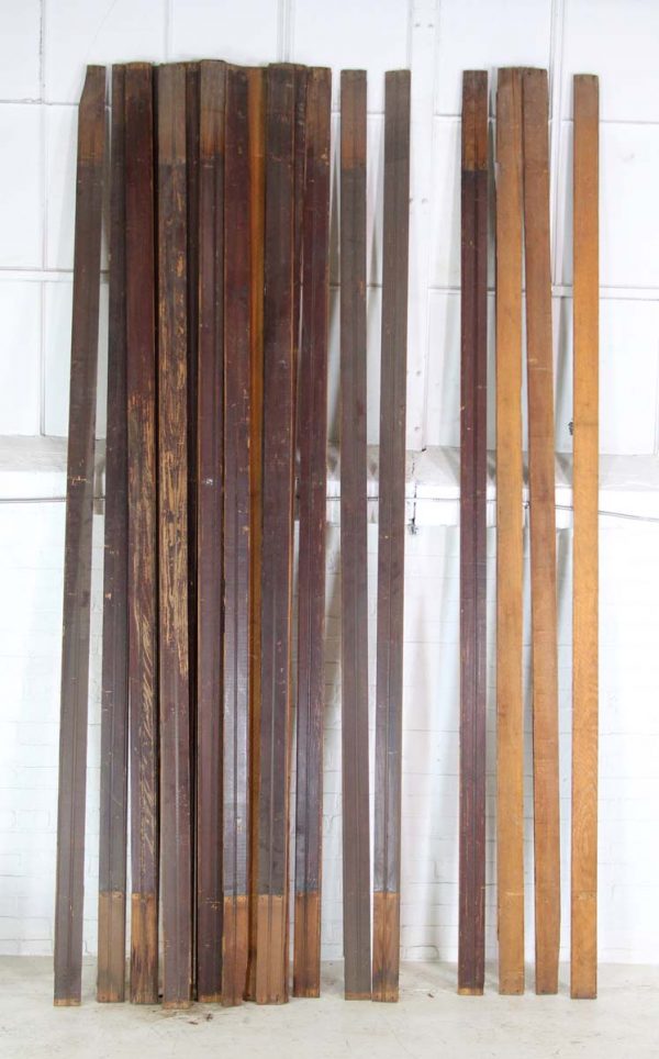 Flooring & Antique Wood - Lot of Vintage Pine 9 ft Bead Board Slats with Original Varnish
