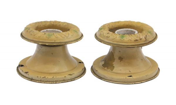 Flush & Semi Flush Mounts - Pair of Victorian Pressed Brass Single Bulb Flush Mount Fixtures