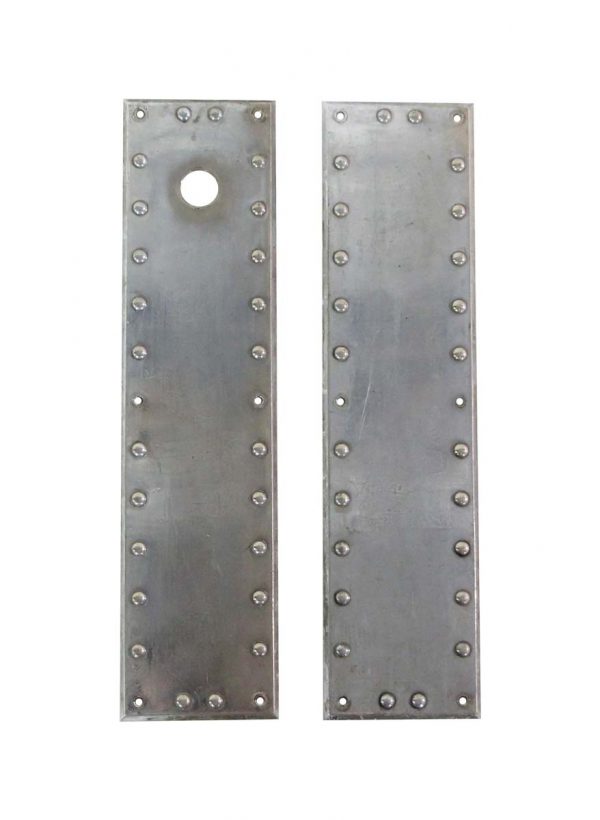 Push Plates - Pair of 20 in. Studded Brass Door Push Plates