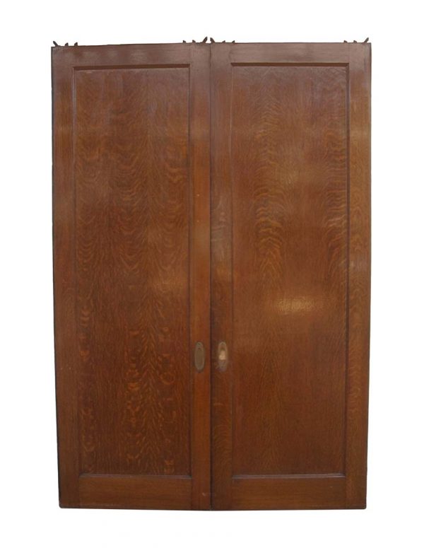 Standard Doors - Antique 1 Pane Oak Veneer Pocket Double Doors 107 x 72
