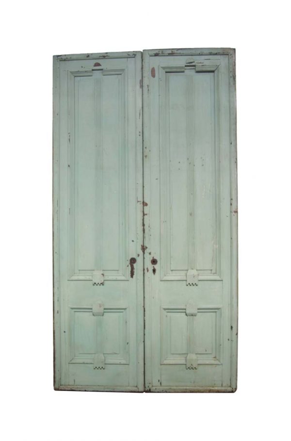 Standard Doors - Antique 2 Pane Oak Pocket Double Doors 108 x 58