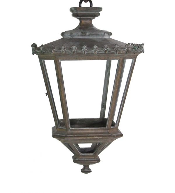 Wall & Ceiling Lanterns - 1940s Oversized Cast Bronze Exterior or Vestibule Lantern