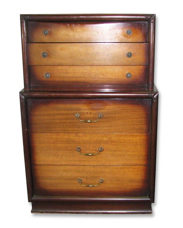 Bedroom - Mid Century Highboy Ombre Wood Dresser