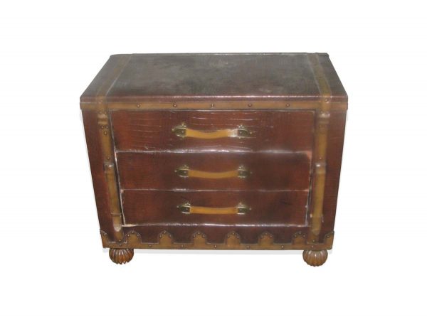 Bedroom - Vintage Studded Leather Surfaced Night Stand