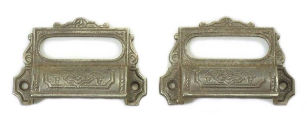 Cabinet & Furniture Pulls - Pair of Victorian Cast Iron Apothecary Drawer Bin Pulls