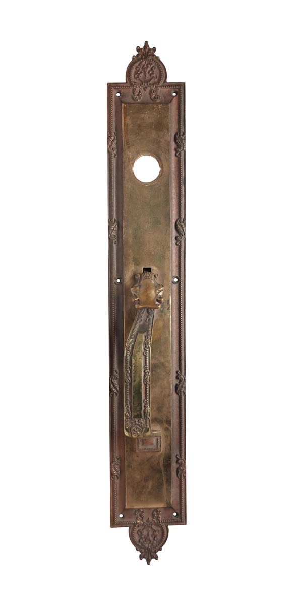 Door Pulls - Antique Victorian Right Hand 24.25 in. Brass Entry Pull