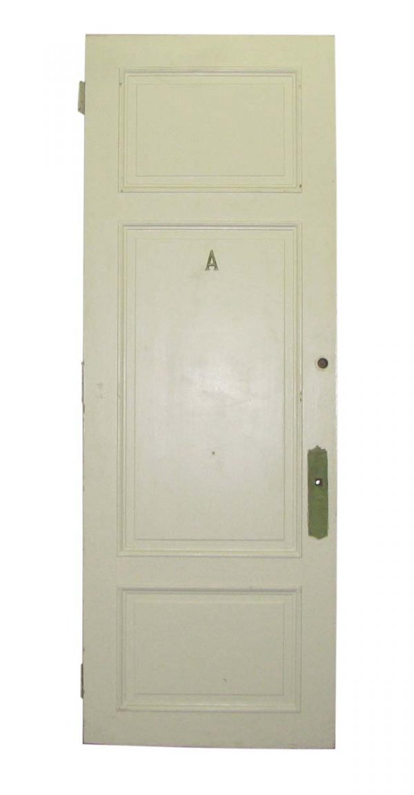 Doors - Vintage 3 Panel White Office Door 97 x 34.25
