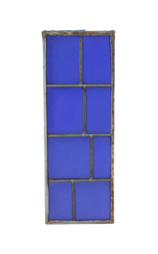 Exclusive Glass - Robert Sowers Dark Blue Mid Century JFK Glass Window