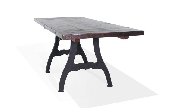 Farm Tables - Reclaimed Pine & Cast Iron New York Legs Dining Table with 2 Extensions