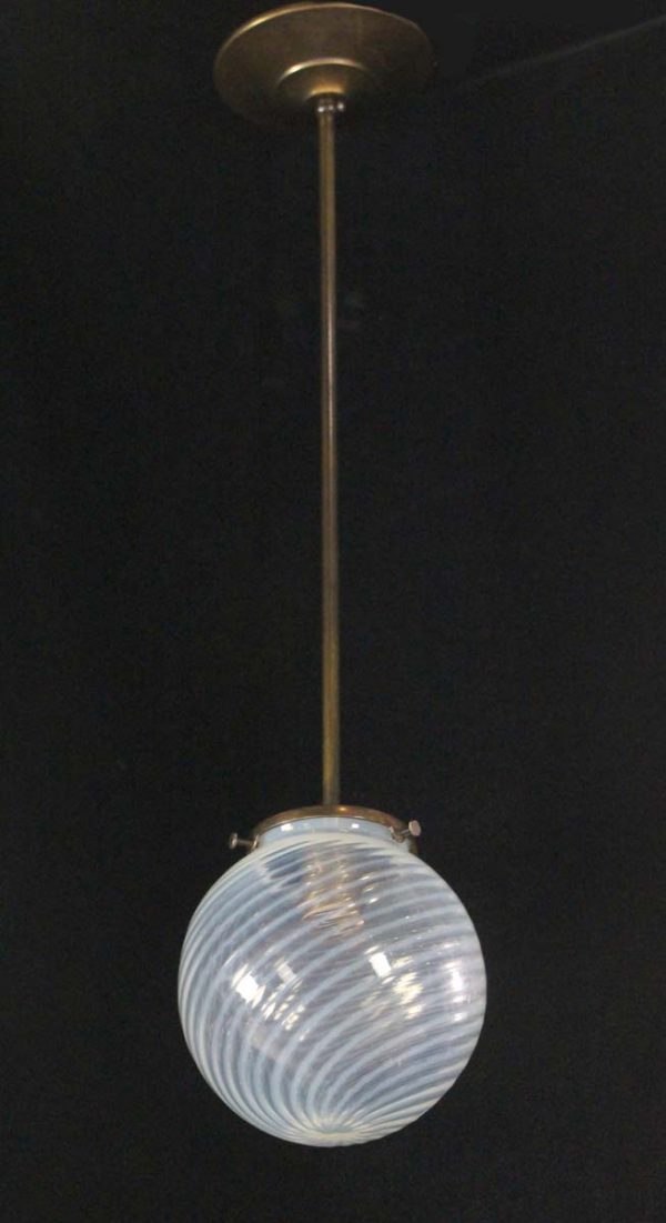 Globes - Hand Blown Swirled Sphere Glass Pendant Light