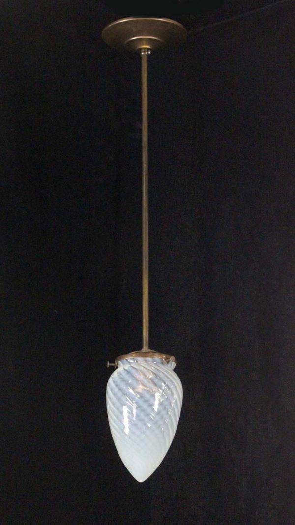 Globes - Petite Hand Blown Glass Swirled Cone Pendant Light