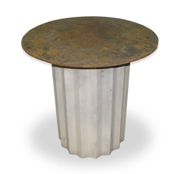Industrial - Industrial Metal Round Bistro Table with Fluted Base
