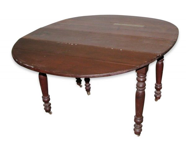 Kitchen & Dining - Antique Traditional Drop Leaf Table on Wheels