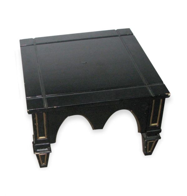 Living Room - Vintage Black & Gold Gothic Square End Table