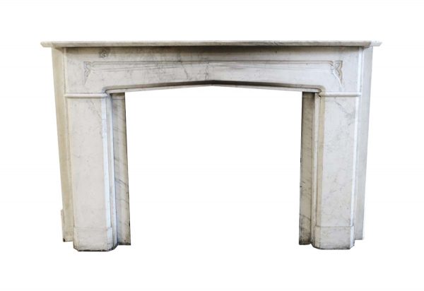 Mantels - Simple Tudor Carrara Marble Gothic Revival Mantel