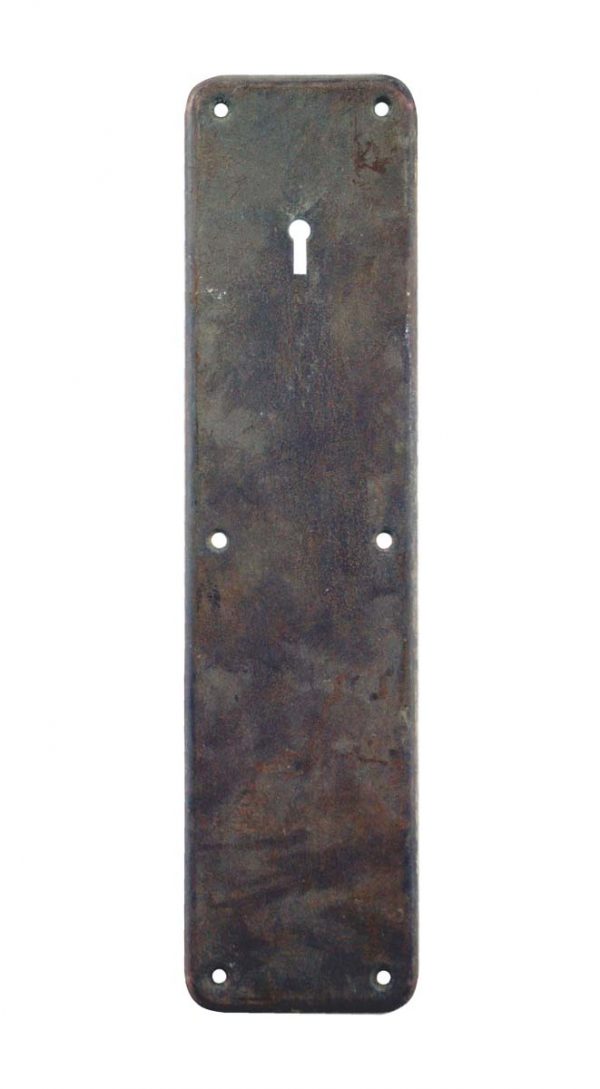Push Plates - Antique 12 in. Bronze Door Push Plate with Keyhole