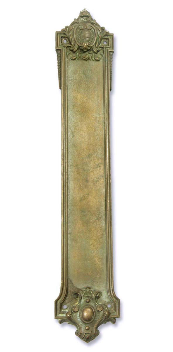 Push Plates - Antique 15 in. Bronze Neoclassical Yale Door Push Plate