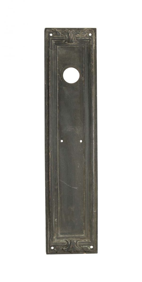 Push Plates - Antique 17 in. Art Deco Bronze Door Push Plate