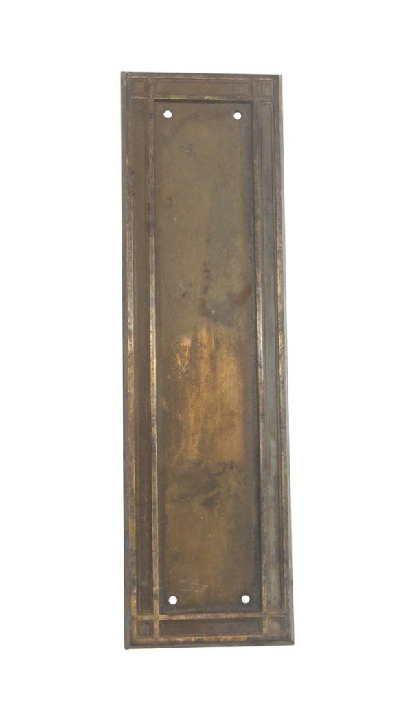 Push Plates - Antique Brass 10.5 in. Art Deco Door Push Plate