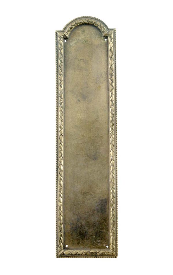 Push Plates - Antique Victorian 11.75 in. Cast Brass Braided Door Push Plate