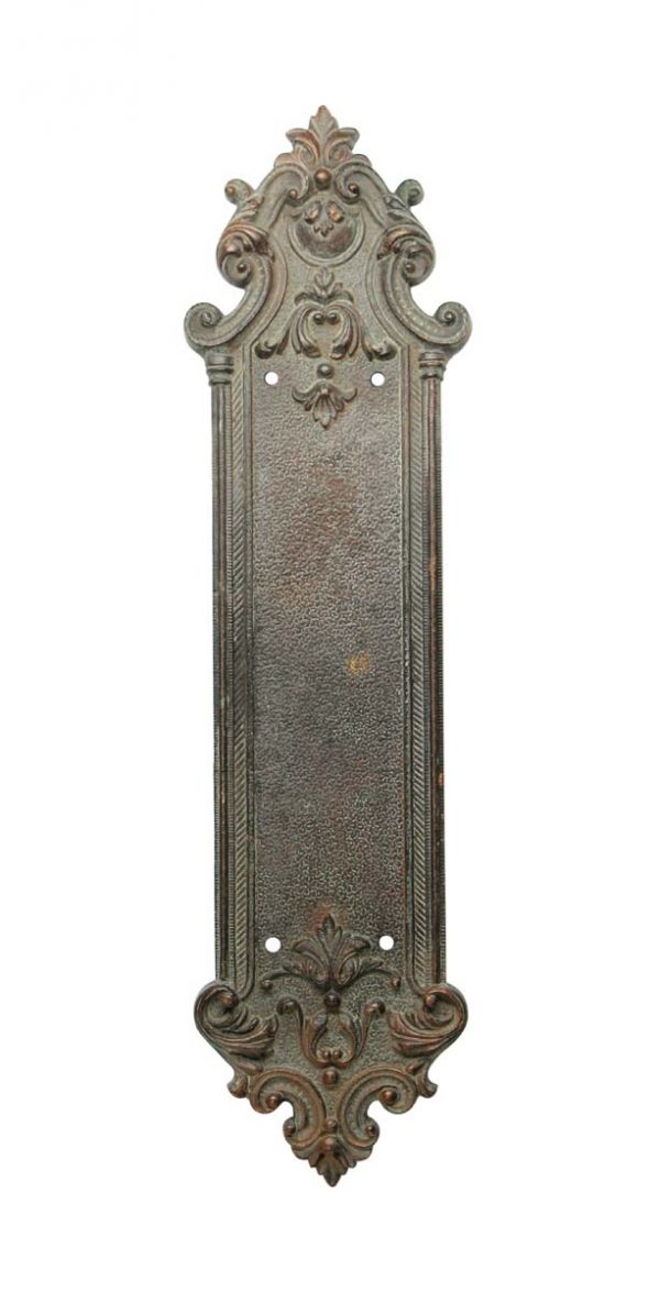 Push Plates - Antique Victorian Bronze 12.125 in. Door Push Plate