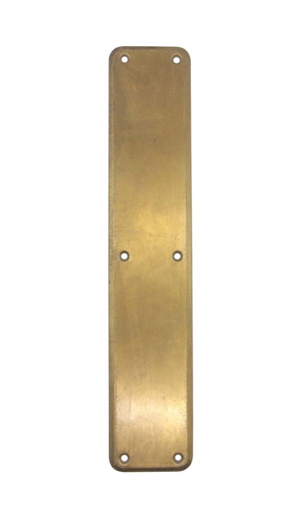Push Plates - Brass Plated Steel 14 in. Classic Commercial Door Push Plate