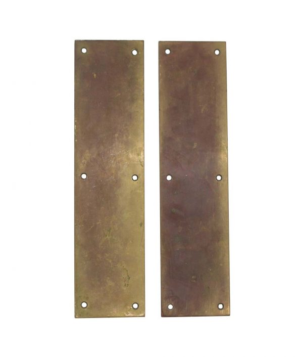 Push Plates - Classic Pair of 12 in. Brass Commercial Door Push Plates